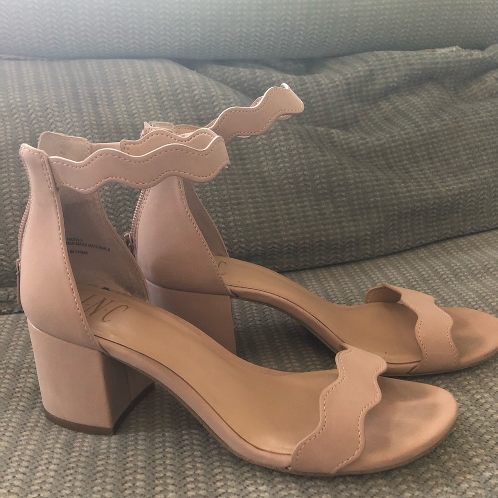 Block heels with ankle strap
